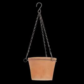 Aged terracotta pot hangend