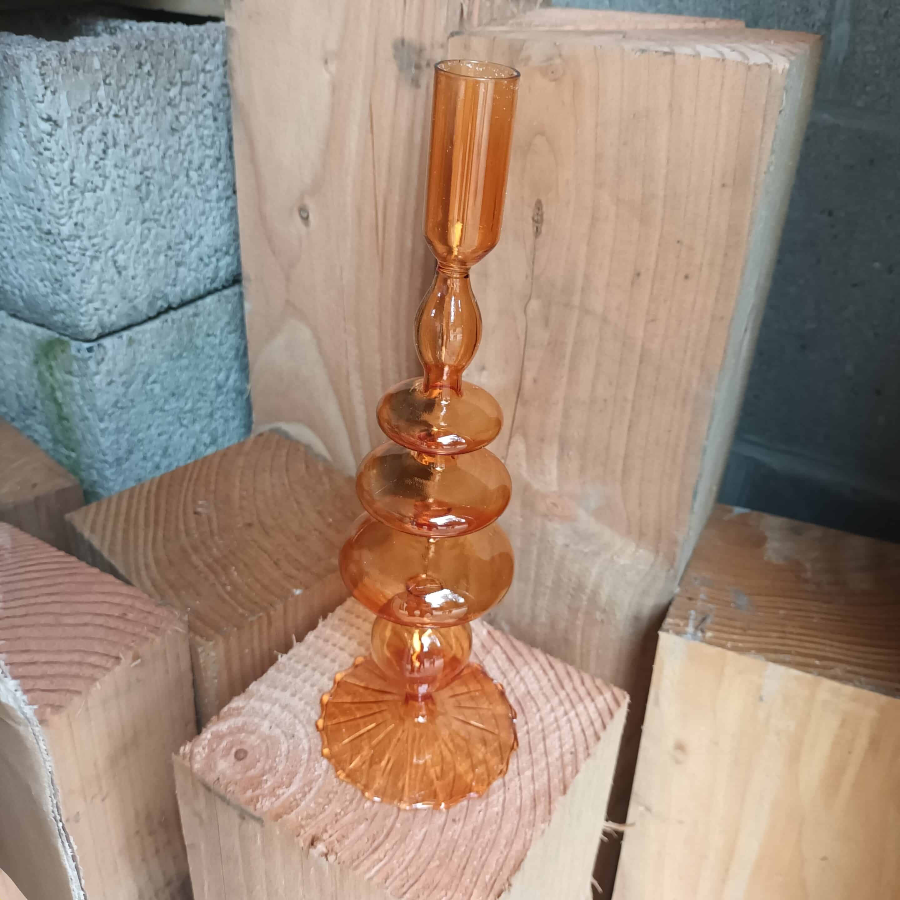 Kandelaar bol 3 schijven oranje